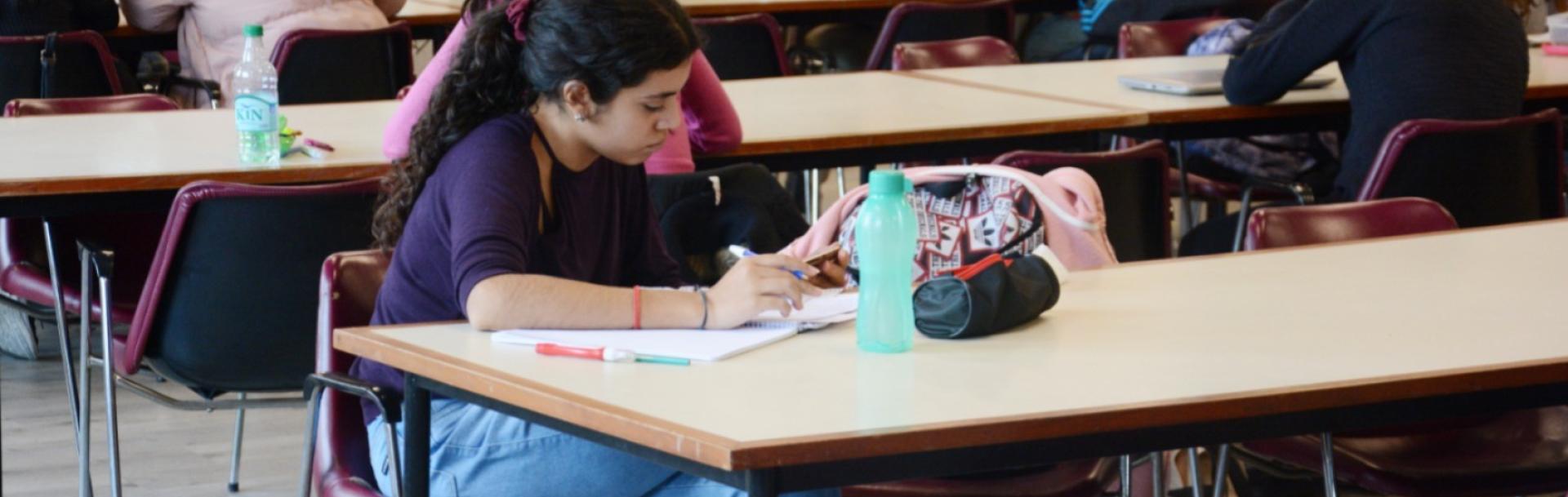 Estudiante en la Biblioteca de Puan. 