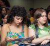 Dos estudiantes en la sede Puan. 